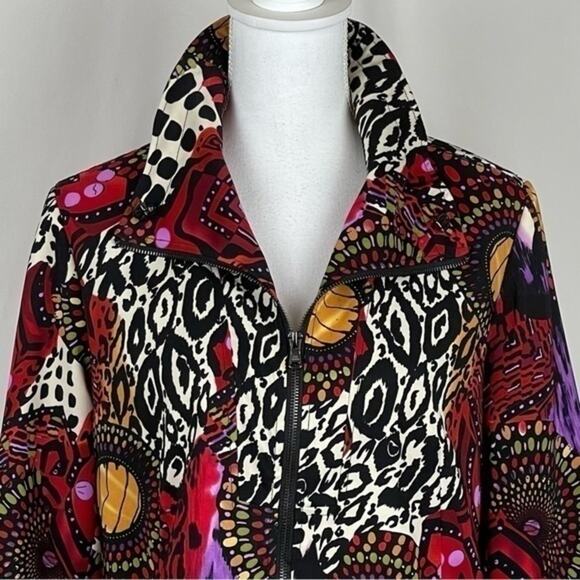 Erin London Black Red Bold Watercolor Print Maximalist 90s Jacket NWOT Size S - Picture 3 of 13